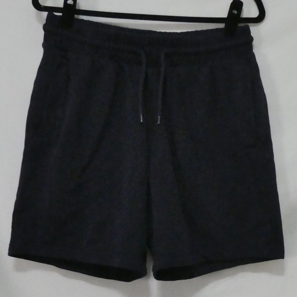 H&M Regular Fit medium Navy Blue Sweatshorts With Elastic Waistband and Pockets